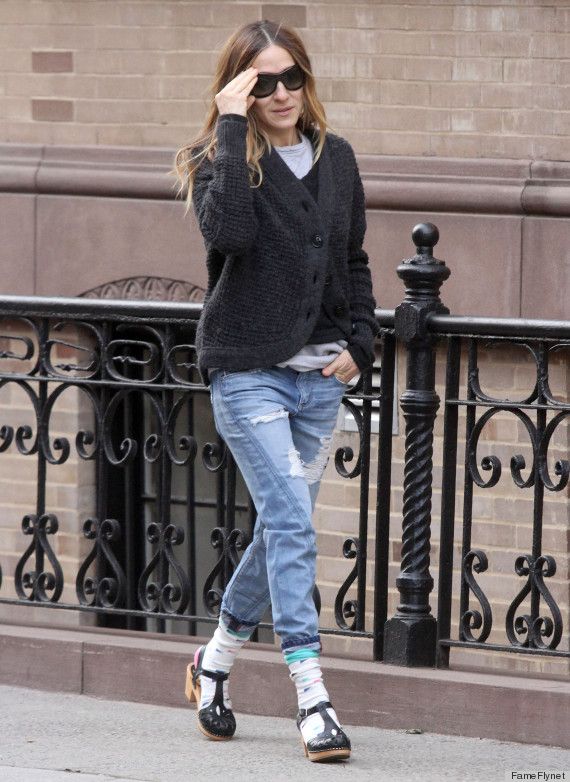 Sarah Jessica Parker calcetines y sandalias